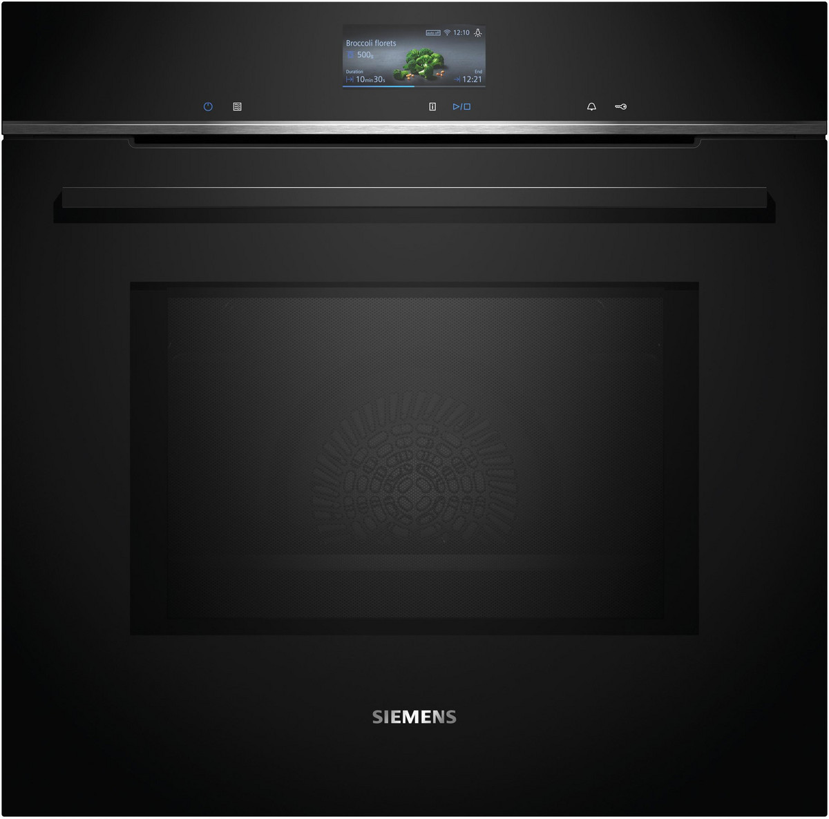 SIEMENS Horno microondas - SIEMENS iQ700 HM736GAB1, Integrable, Hidrolítica, 67 l, 59,4 cm, Negro