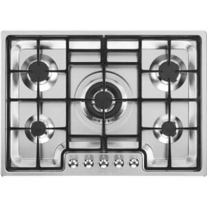 SMEG Placa de gas - SMEG PGF75-4, 5 zonas, Gas natural, GLP (gas licuado de petróleo), 720 mm, Acero inoxidable
