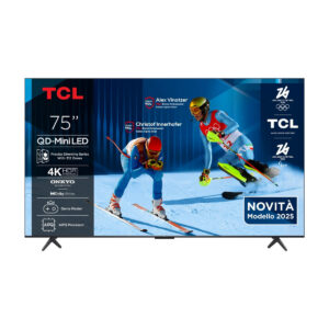 TCL TV Mini LED 75" - TCL 75C6K/MINILED/144HZ, UHD 4K, AiPQ Pro Processor, Smart TV, DVB-T2 (H.265), Negro