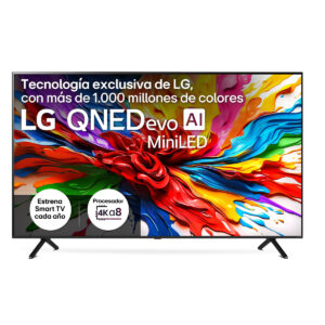 LG TV QNED 85" - LG 85QNED92A6A.AEUQ, UHD 4K, Procesador Inteligente α8 AI Processor 4K Gen2, Smart TV, DVB-T2 (H.265), Negro